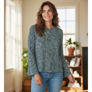 Cloud Chaser Women's Blue Textured Blouse